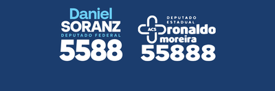 Faixa azul com Daniel Soranz 5588 ao lado de Ronaldo Moreira 55888
